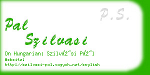 pal szilvasi business card